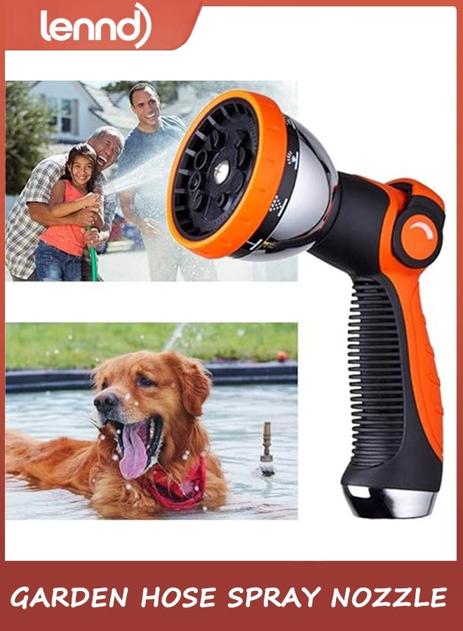 LENND Garden Hose Spray Nozzle,10 Hose Metal Duty Watering Patterns Thumb Control On Off Valve, High Pressure Nozzle Sprayer for Plants, Car Wash,Cleaning,Showering Pets - Image 4