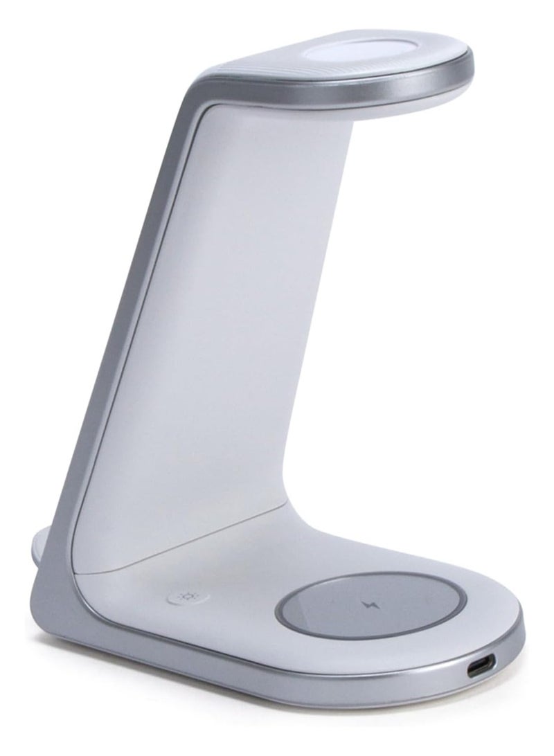 WISHWIND Powervista Wireless Hub – 3-in-1 Fast Charging Station | Sleek & Compact Multi-Device Charger for Smartphones, Smartwatches & Earbuds | Effortless Wireless Charging with Style & Convenience - Image 2