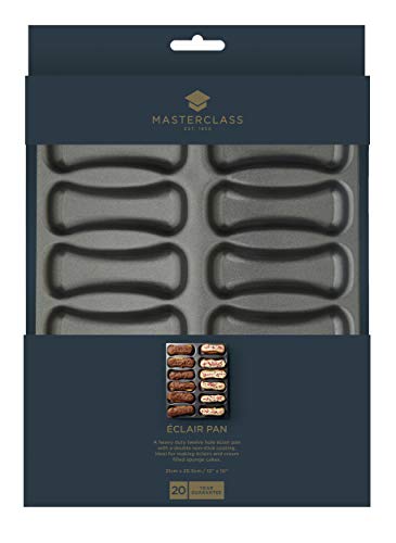 Master Class MasterClass KCMCHB81 12 Mould Eclair Baking Tray with PFOA Non Stick, Robust 1 mm Carbon Steel, 31 x 25.5 cm Tin, Grey - Image 3