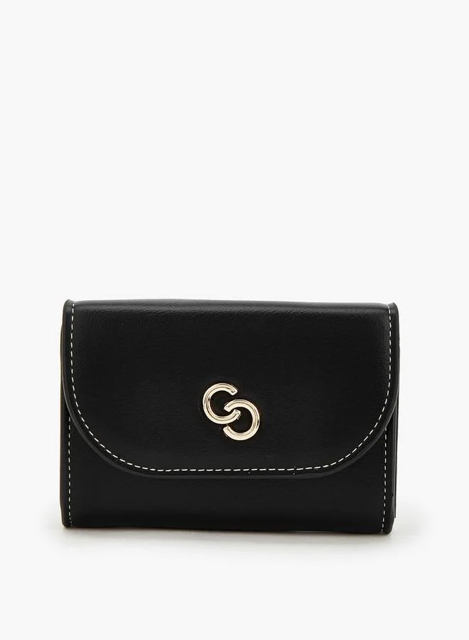 Solid Cardholder With Snap Button Closure