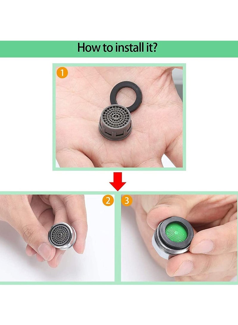 ECVV 20 Pcs Water Tap Aerators Insert Replacement Parts Water Saving Flow Restrictor Faucet Aerators For Bathroom Or Kitchen - Image 4