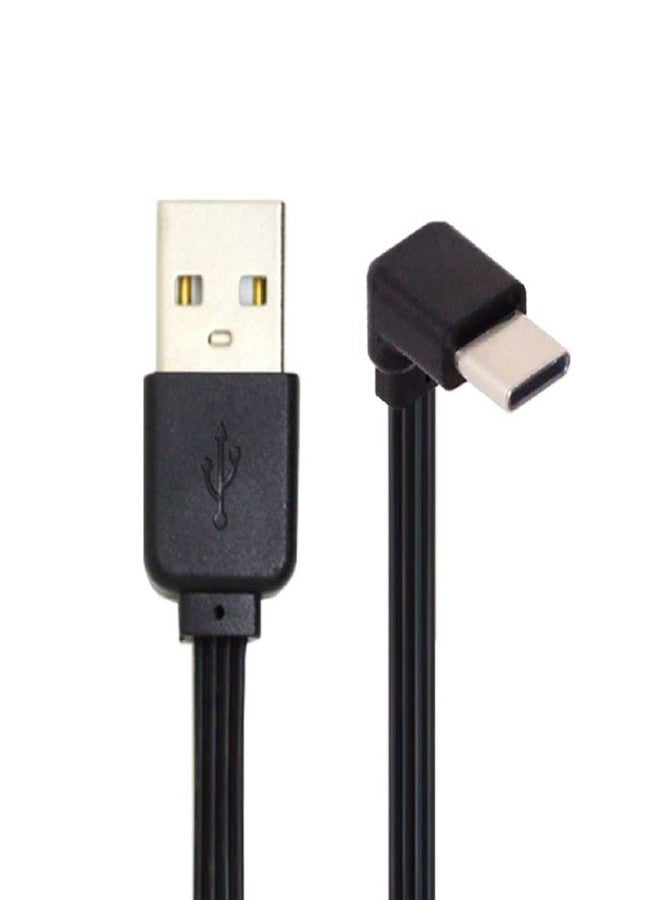 cablecc USB 2.0 Type-A Male to USB-C Type-C Up Down Angled 90 Degree Data Flat Slim FPC Cable for FPV & Disk & Phone 13cm - Image 1