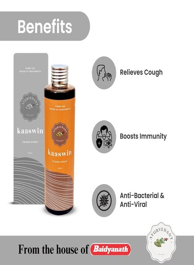 Ayurvedant Baidyanath Ayurvedant Kaaswin Syrup Herbal Relief for Cough and Cold - 200 ML | Supports Respiratory Health (Pack of 1) - Image 3