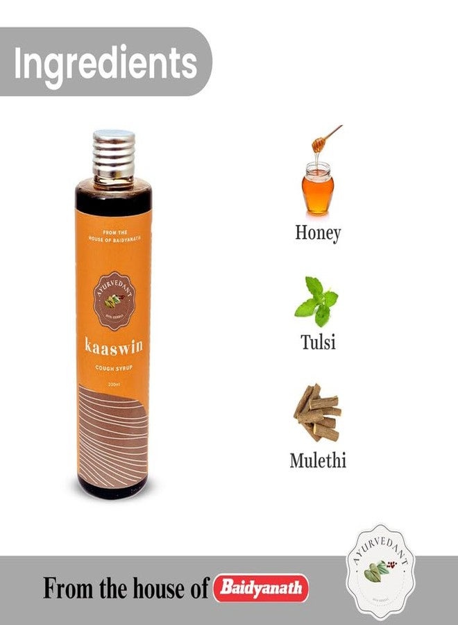 Ayurvedant Baidyanath Ayurvedant Kaaswin Syrup Herbal Relief for Cough and Cold - 200 ML | Supports Respiratory Health (Pack of 1) - Image 4