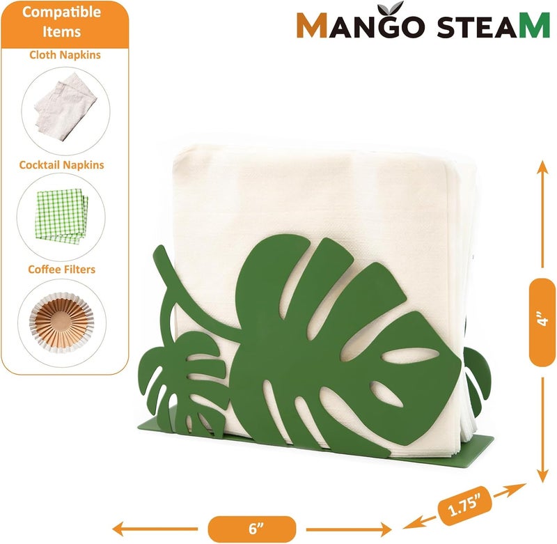 Mango Steam Tabletop NapkinTissue  Letter Holder for Home Kitchen Restaurants Leaf Green - Image 5