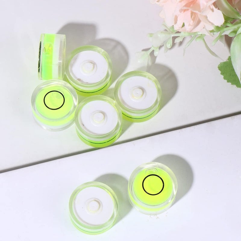 klarako 16PCS Universal Level 15MM horizontal bubble water level, Circular Diameter 6MM Flat Height Bubble Level Surface Level (Green) - Image 4
