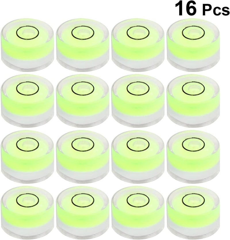 klarako 16PCS Universal Level 15MM horizontal bubble water level, Circular Diameter 6MM Flat Height Bubble Level Surface Level (Green) - Image 2