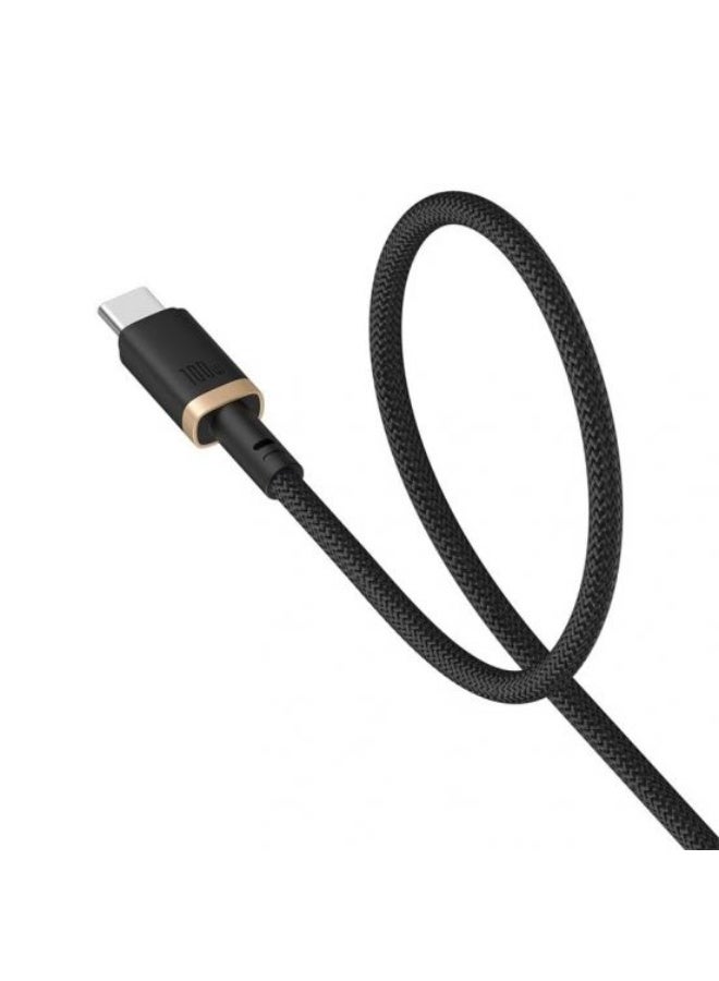 Baseus Dura Series Cable, Type-C To Type-C, 100Watt, 1M - Gold&Black Black and gold - Image 1