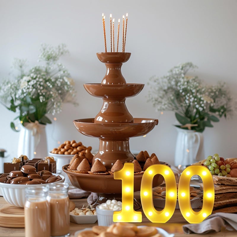 Funsky 100th Birthday Decorations for Women Men,100 Birthday Decorations for Centerpieces Table,100 Light Up Numbers Sign Led for Party Backdrop Wall Decor for Wedding Anniversary Home - Image 4