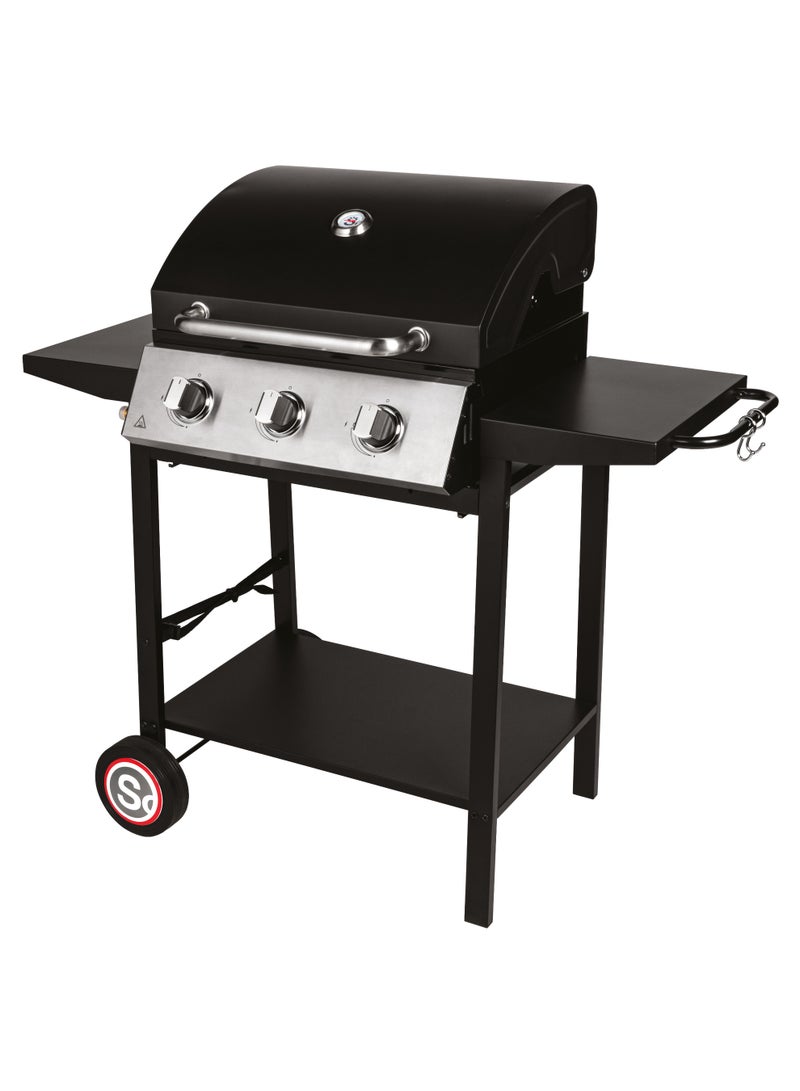 Paradiso Harlem Gas BBQ Grill, 3 Burner, Side Shelves