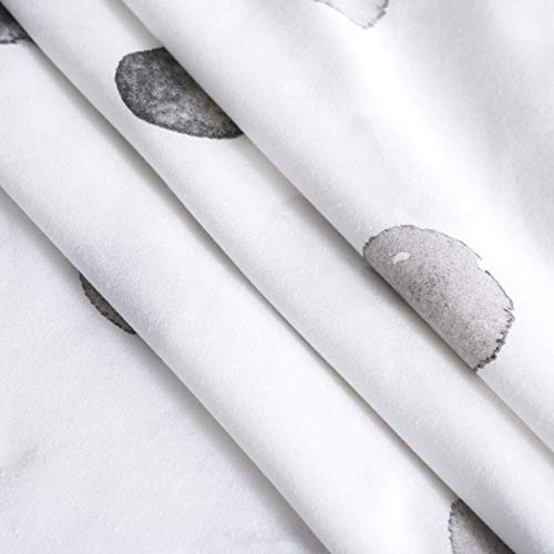 SUSYBAO White Polka Dot Duvet Cover King 100% Cotton 3 Pcs Set 1 Modern Grey Circle Print Duvet Cover with Zipper Ties 2 Pillowcases Classic Geometric Polka Dots Bedding Set Soft - Image 3
