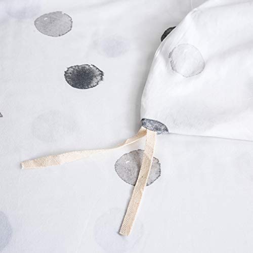 SUSYBAO White Polka Dot Duvet Cover King 100% Cotton 3 Pcs Set 1 Modern Grey Circle Print Duvet Cover with Zipper Ties 2 Pillowcases Classic Geometric Polka Dots Bedding Set Soft - Image 4