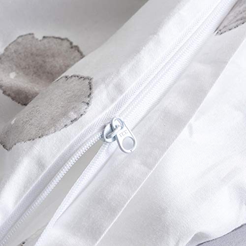 SUSYBAO White Polka Dot Duvet Cover King 100% Cotton 3 Pcs Set 1 Modern Grey Circle Print Duvet Cover with Zipper Ties 2 Pillowcases Classic Geometric Polka Dots Bedding Set Soft - Image 5