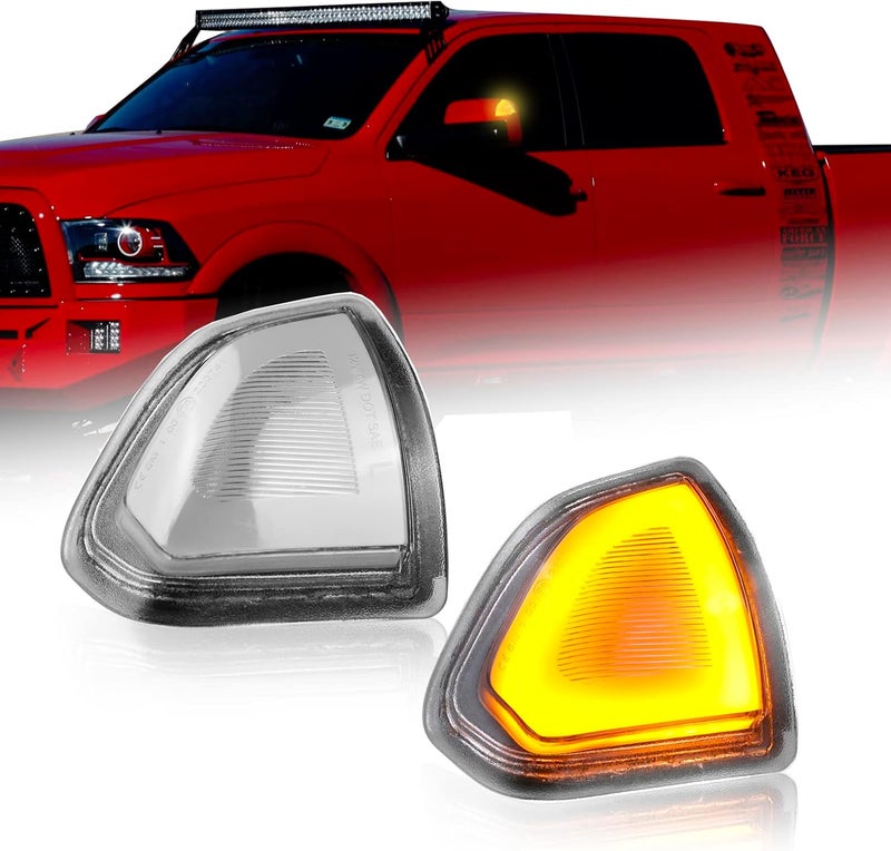 autboom Amber LED Side Mirror Turn Signal Lights for Dodge Ram 1500 2500 3500 4500 5500 - Image 1