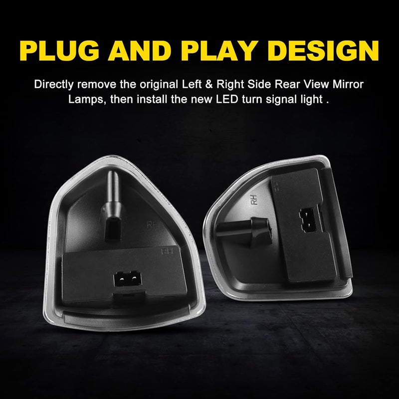 autboom Amber LED Side Mirror Turn Signal Lights for Dodge Ram 1500 2500 3500 4500 5500 - Image 5