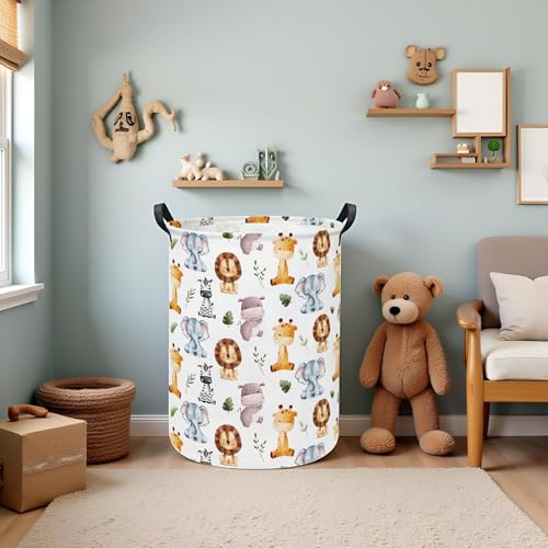 LATOGHIVE Baby Laundry Hamper kids laundry Basket Waterproof Storage Bin for Bedroom Toy Clothes Organizer Basket Woodland Animals Room Décor(Cute Animals) - Image 3