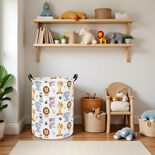 LATOGHIVE Baby Laundry Hamper kids laundry Basket Waterproof Storage Bin for Bedroom Toy Clothes Organizer Basket Woodland Animals Room Décor(Cute Animals) - Image 4