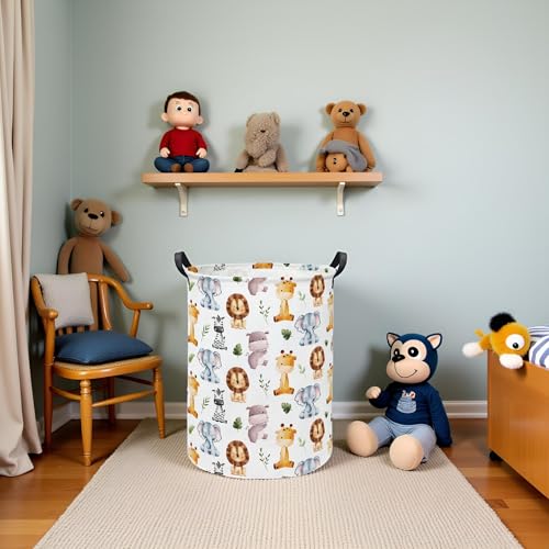 LATOGHIVE Baby Laundry Hamper kids laundry Basket Waterproof Storage Bin for Bedroom Toy Clothes Organizer Basket Woodland Animals Room Décor(Cute Animals) - Image 5