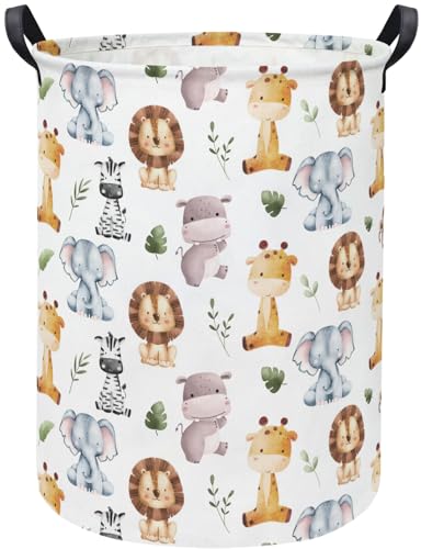 LATOGHIVE Baby Laundry Hamper kids laundry Basket Waterproof Storage Bin for Bedroom Toy Clothes Organizer Basket Woodland Animals Room Décor(Cute Animals) - Image 1