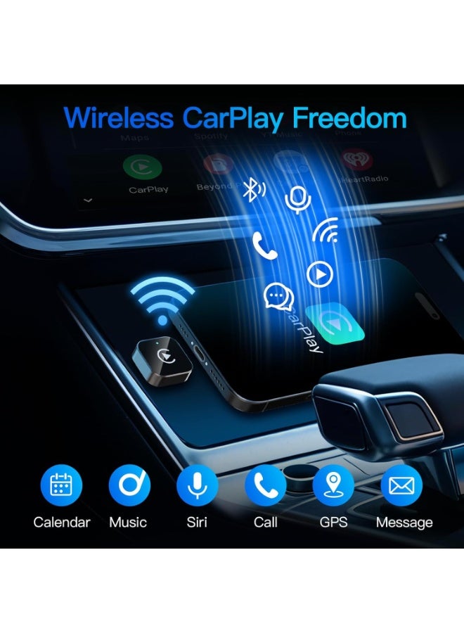 2026 Upgraded Wireless CarPlay Adapter for iPhone & Android Device | Fast Auto-Connect, Stable Connection, Mini Size Plug，Apple iPhone & Android, 2-in-1 Adapter, Convert Wired to Wireless Dongle - Image 2