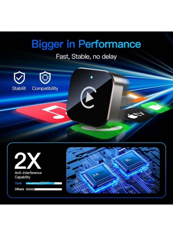 2026 Upgraded Wireless CarPlay Adapter for iPhone & Android Device | Fast Auto-Connect, Stable Connection, Mini Size Plug，Apple iPhone & Android, 2-in-1 Adapter, Convert Wired to Wireless Dongle - Image 5