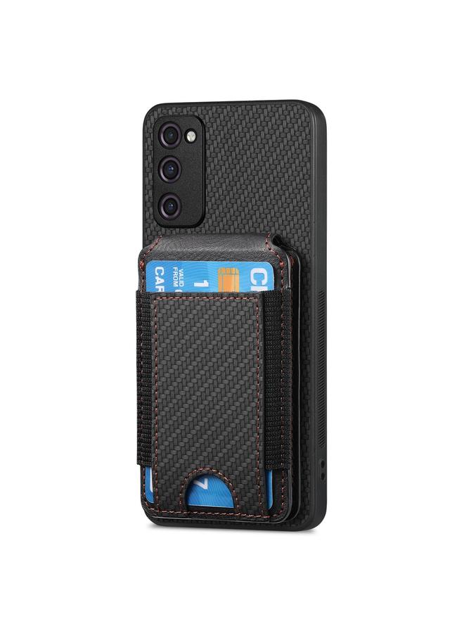 S-TOP Case For Samsung Galaxy A21s Carbon Fiber Vertical Flip Wallet Stand Phone Case - Image 2