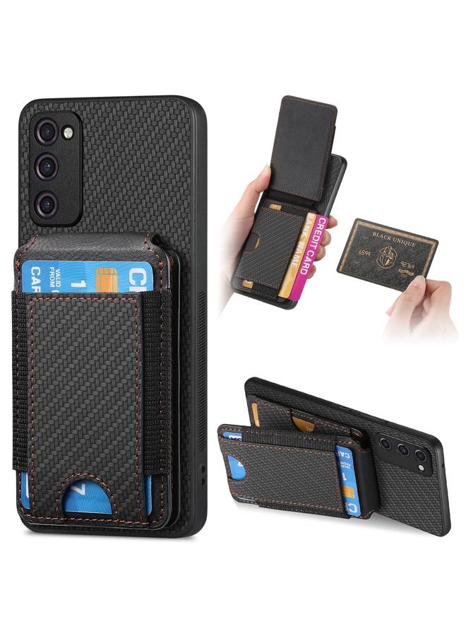 S-TOP Case For Samsung Galaxy A21s Carbon Fiber Vertical Flip Wallet Stand Phone Case - Image 1