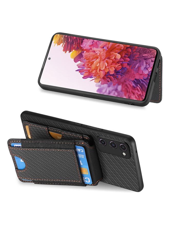 S-TOP Case For Samsung Galaxy A21s Carbon Fiber Vertical Flip Wallet Stand Phone Case - Image 5