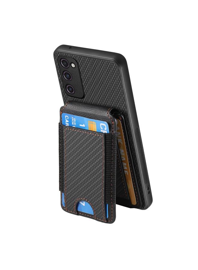 S-TOP Case For Samsung Galaxy A21s Carbon Fiber Vertical Flip Wallet Stand Phone Case - Image 3