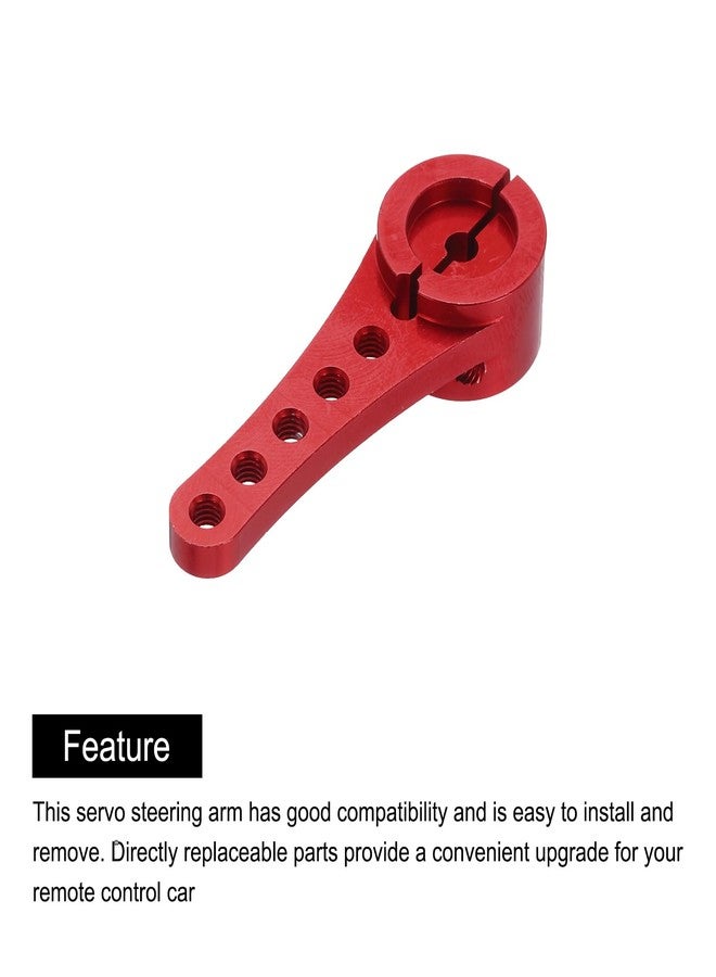 MECCANIXITY 2 Pcs Aluminum Servo Horn Long 25T Steering Arm 46mm Length Red Suitable for DIY RC Car/Boat/AirplanesBoat Model Accessories with M2.5 Screws - Image 5