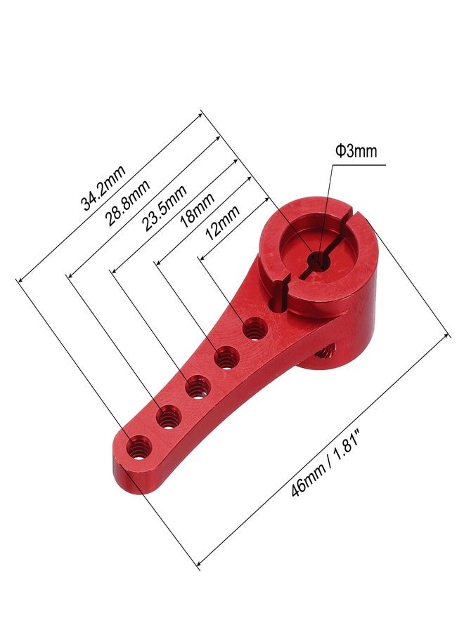 MECCANIXITY 2 Pcs Aluminum Servo Horn Long 25T Steering Arm 46mm Length Red Suitable for DIY RC Car/Boat/AirplanesBoat Model Accessories with M2.5 Screws - Image 2
