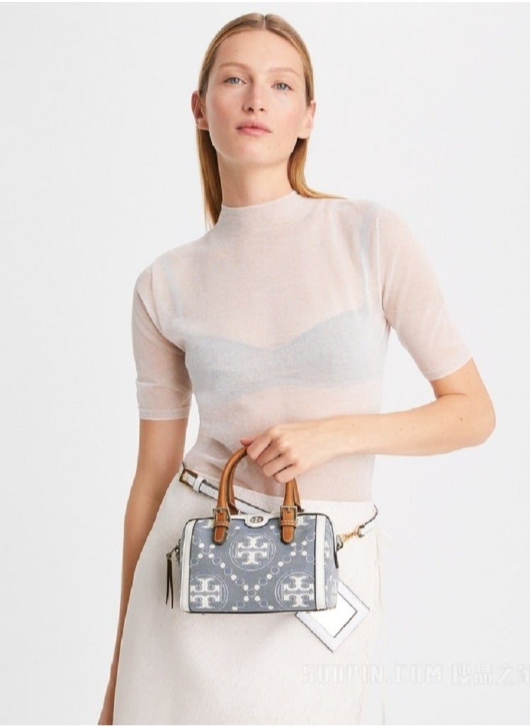 TB TORY BURCH T Monogram Mini Barrel Bag  - Image 4