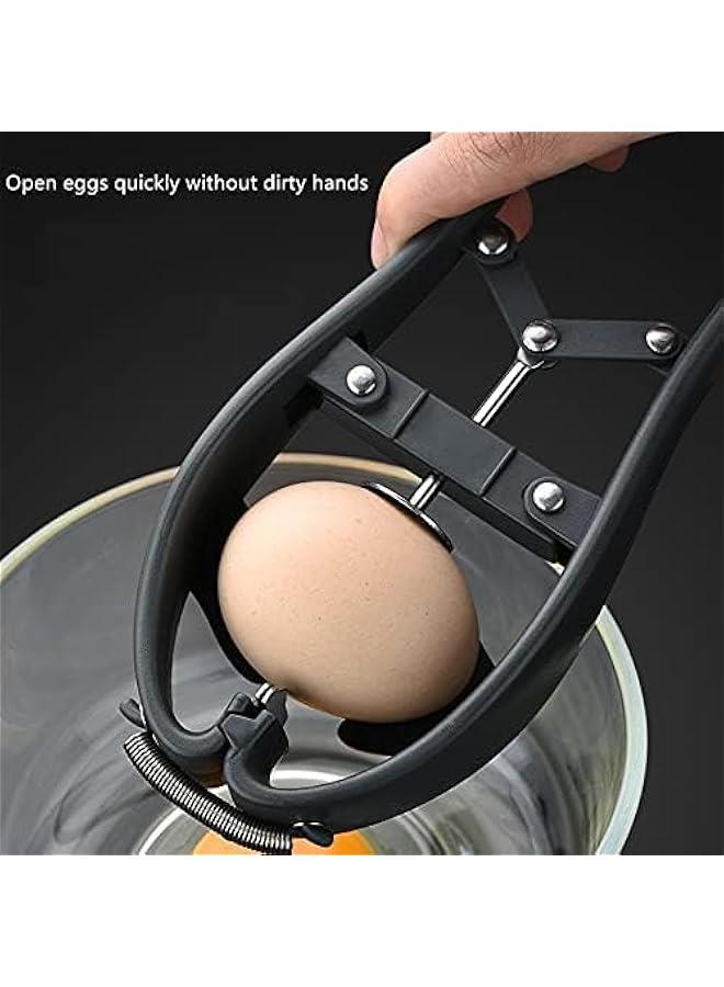 هوكور Egg Cracker Egg Separator Tool, Handheld Egg Opener with Egg Yolk White Separator Stainless Steel Eggshell Cutter Automatic Egg Cracking Tool Egg Separator, Creative Kitchen Gadgets - Image 3