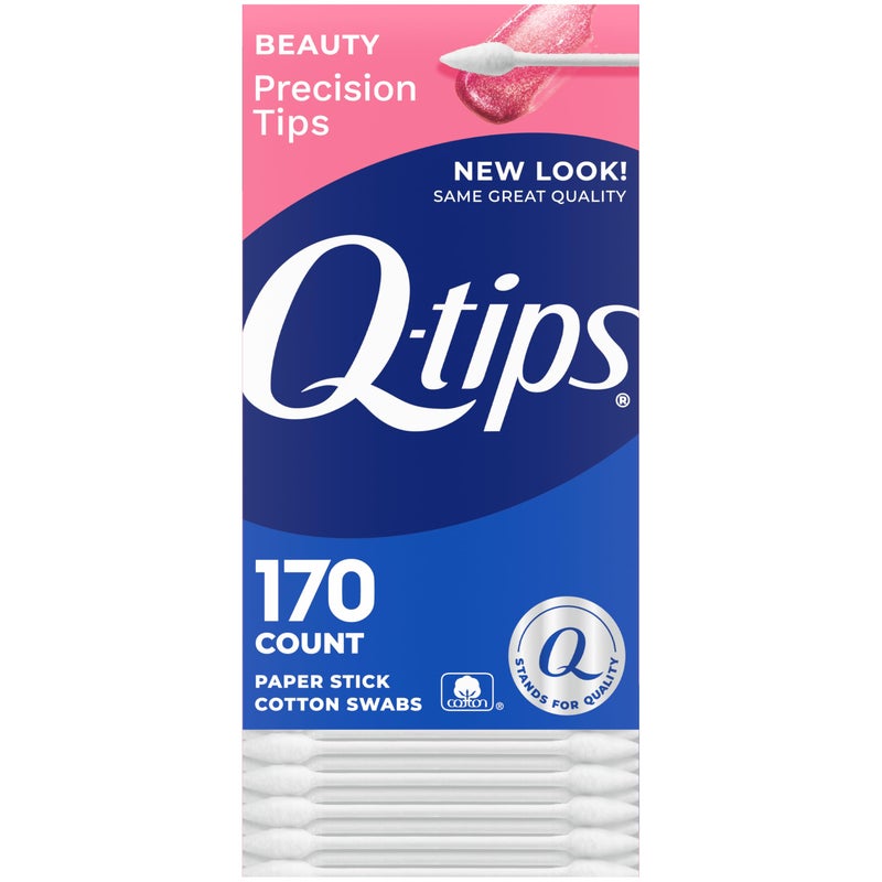 Q-Tips Cotton Swabs, Precision Tip, 170 Count - Image 1