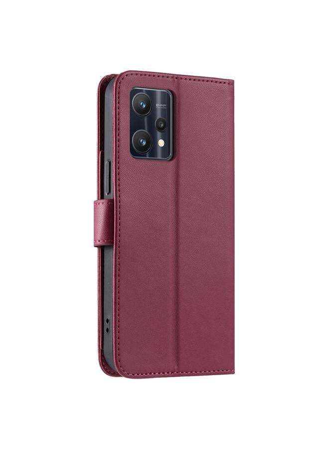 S-TOP Case For Realme 9 Pro / V25 / 9 5G EU Ring Buckle Rhombic Leather Phone Case - Image 3