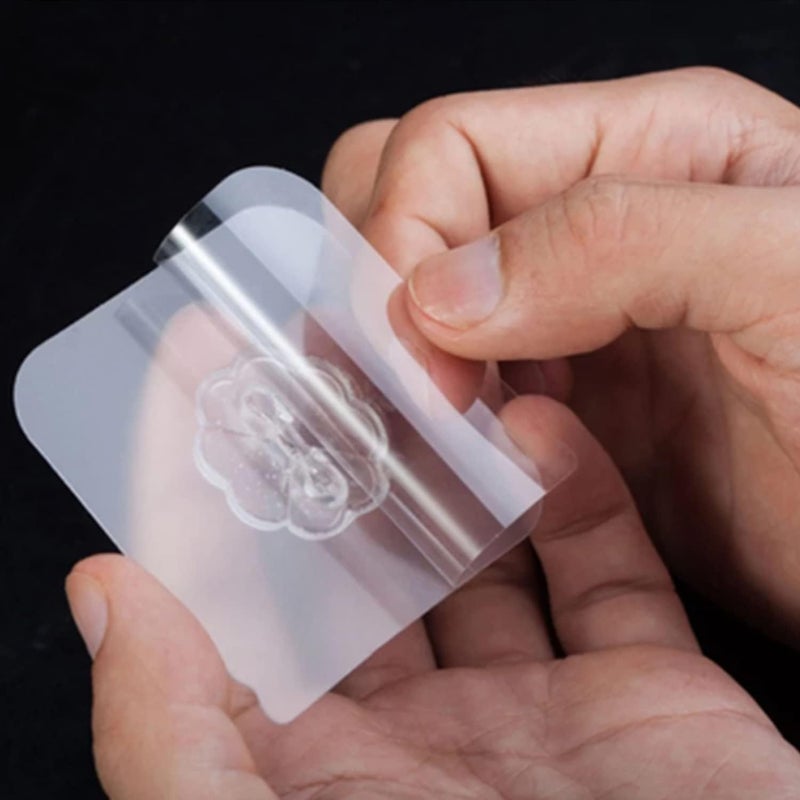 Plastic Self Adhesive Hooks for Wall Heavy Duty Clothes Hanging Wall Hangings Kitchen Accessories Sticky Hangers Set of 5 Transparent - Image 2