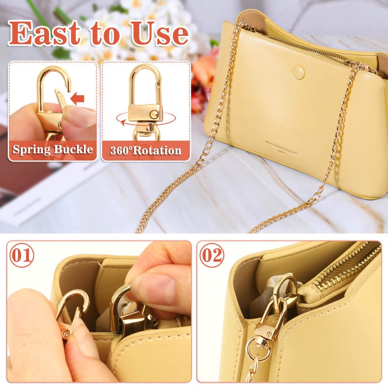 shynek Gold Purse Chain, Shynek 2PCS Crossbody Chain Strap, Gold Belt Chain, Long Chain Cross Body Strap for Bags, Purses, Handbags - Image 5