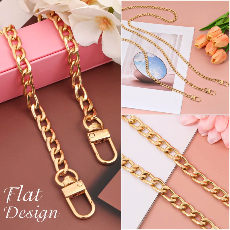 shynek Gold Purse Chain, Shynek 2PCS Crossbody Chain Strap, Gold Belt Chain, Long Chain Cross Body Strap for Bags, Purses, Handbags - Image 3