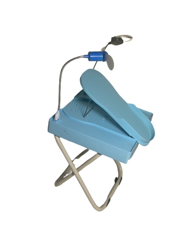 ياميم مسند قدم للباديكير غير قابل للانزلاق ، حامل قدم باديكير قوي ومستقر احترافي مع مكبرة LED مروحة تجفيف لصالون الأظافر للمنزل - Image 1