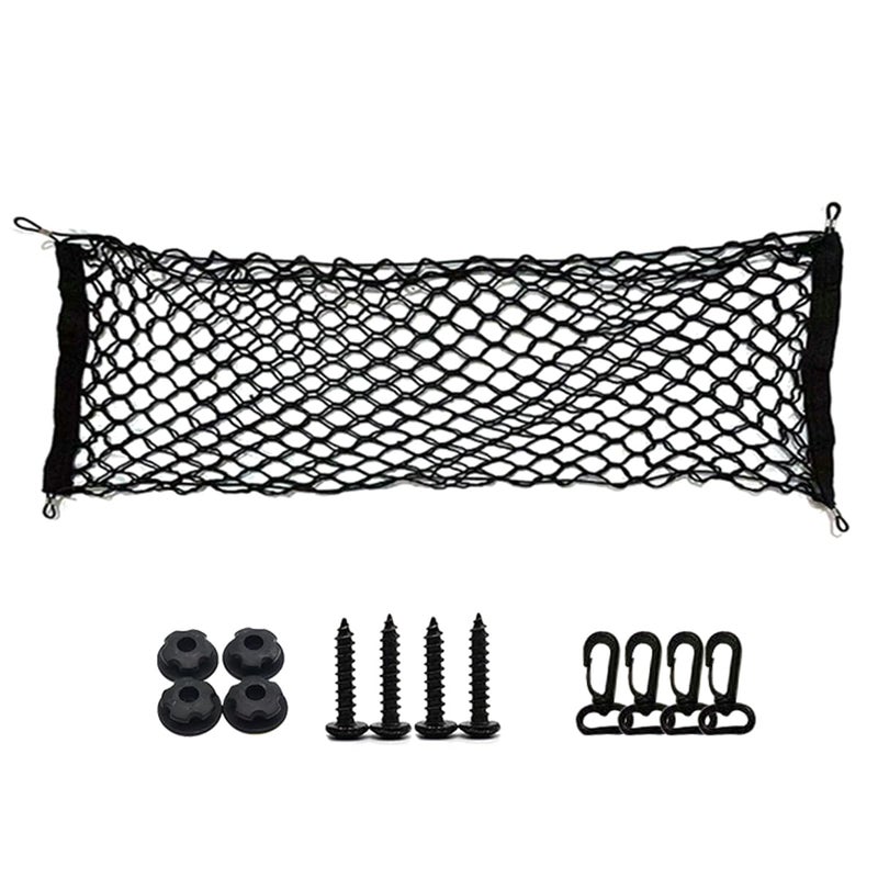 ZIMISI Car Cargo Net Elastic Stretchable Car Trunk Cargo Storage Net with Hooks DoubleLayer Nylon Truck Organizer Mesh Vehicle Interior Accessories for Most SUVs Trucks 433x157 inch11040 cm - Image 3