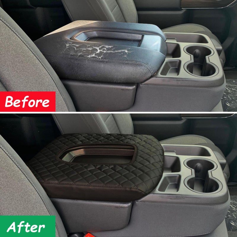 Zxiaochun Center Console Cover Compatible with 2019-2025 2026 Chevy Silverado/GMC Sierra Jump Seat Accessories, Middle Console Armrest Lid Leather Protective Cover(ONLY for Split Bench Seat Console) - Image 3