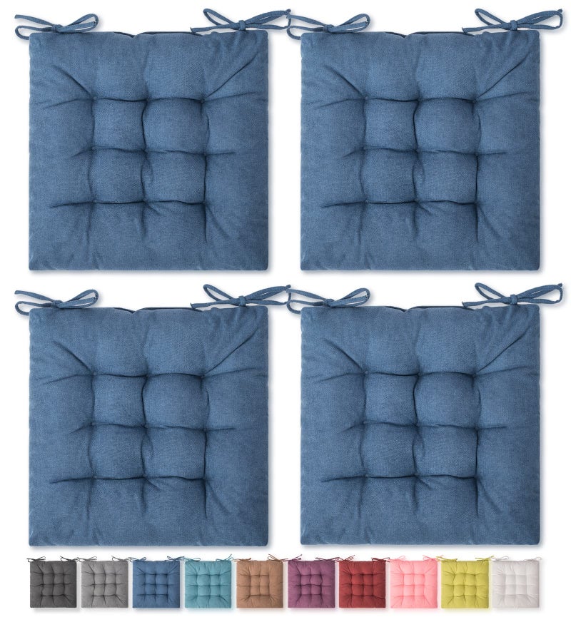 SQUARE MOON 4 Pack Seat Cushion Comfort Chair Pads for Indoor  Outdoor Dining  Office Chairs