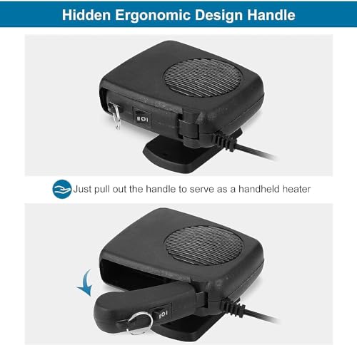 Cedtioaus Car Heaters that Plug into Cigarette, 2 in 1 Portable Windshield Car Heater with Heating & Cooling & Air Purify Function, Electric Fan Heater Heating Windshield Defroster Demister, 12V 150W - Image 5