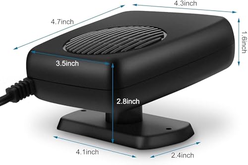 Cedtioaus Car Heaters that Plug into Cigarette, 2 in 1 Portable Windshield Car Heater with Heating & Cooling & Air Purify Function, Electric Fan Heater Heating Windshield Defroster Demister, 12V 150W - Image 3