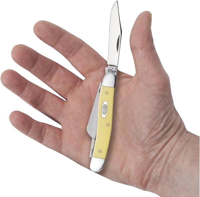 Case XX WR Pocket Knife Madium Stockman With Synthetic Handle, Carbon Steel CV Blades, Length Closed: 3 5/8 Inches (Yellow Synthetic) - Image 5