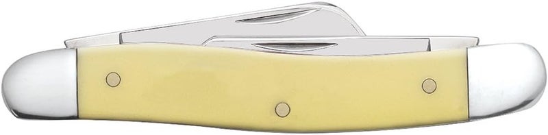 Case XX WR Pocket Knife Madium Stockman With Synthetic Handle, Carbon Steel CV Blades, Length Closed: 3 5/8 Inches (Yellow Synthetic) - Image 3