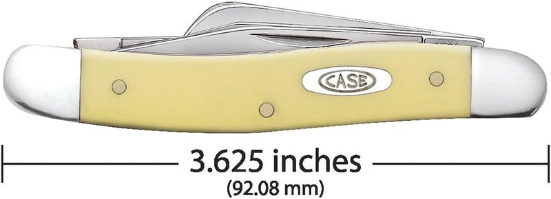 Case XX WR Pocket Knife Madium Stockman With Synthetic Handle, Carbon Steel CV Blades, Length Closed: 3 5/8 Inches (Yellow Synthetic) - Image 2
