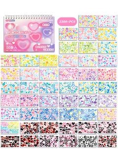 2300PCS Scrapbook Stickers Cute Butterfly Stars Heart Stickers Kpop Photocards Self Adhesive Korean Bows Ribbons Stickers Book for Kids Girls Boys Aesthetic Craft Scrapbooking Decorate DIY Card 50Page