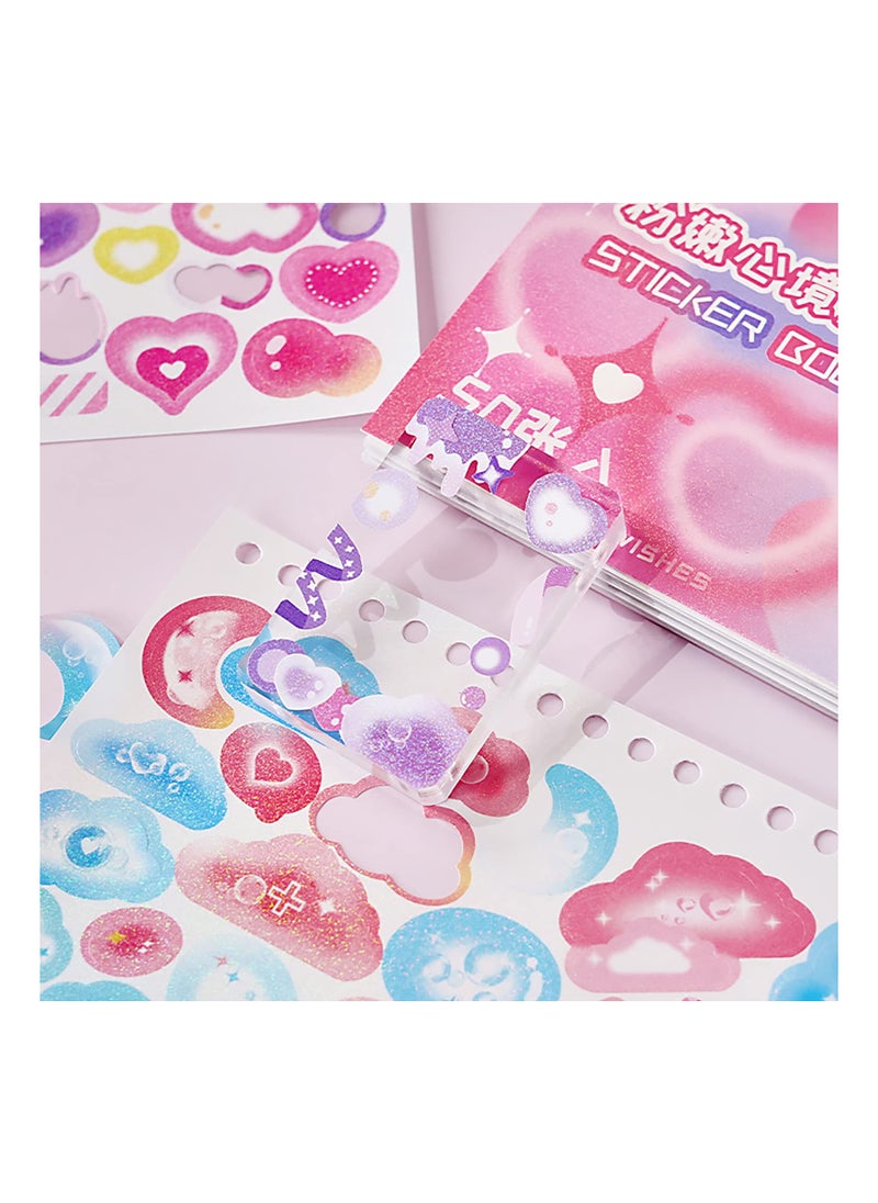 SYOSI - 2300PCS Scrapbook Stickers Cute Butterfly Stars Heart Stickers Kpop Photocards Self Adhesive Korean Bows Ribbons Stickers Book for Kids Girls Boys Aesthetic Craft Scrapbooking Decorate DIY Card 50Page - Image 1
