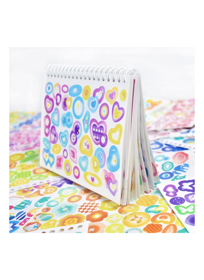 SYOSI - 2300PCS Scrapbook Stickers Cute Butterfly Stars Heart Stickers Kpop Photocards Self Adhesive Korean Bows Ribbons Stickers Book for Kids Girls Boys Aesthetic Craft Scrapbooking Decorate DIY Card 50Page - Image 1